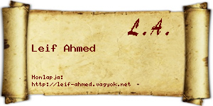 Leif Ahmed névjegykártya